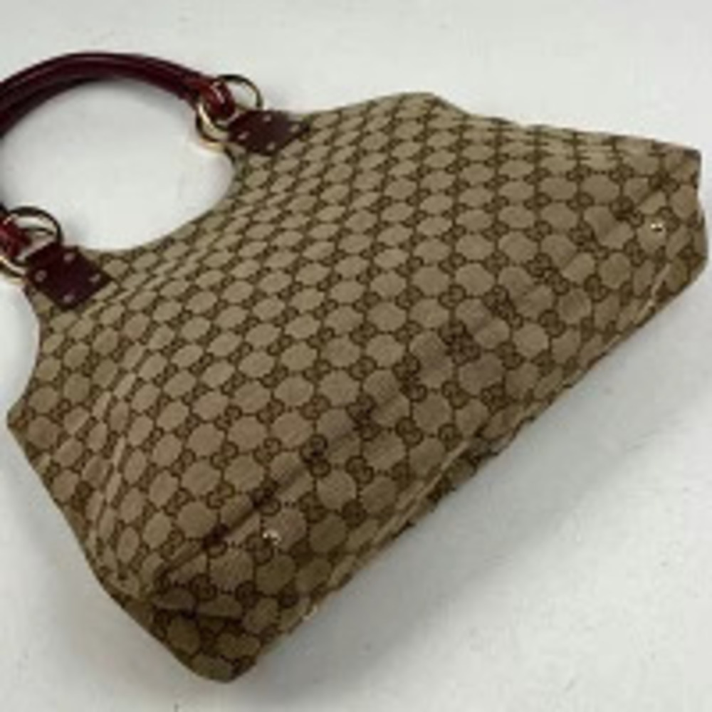 Gucci canvas Hobo GG handbag red tote beige bag Red Tan